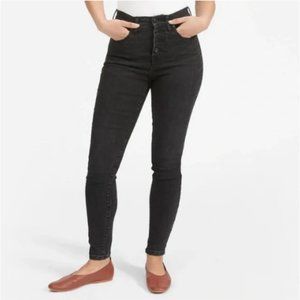Everlane Womens Jeans 26 High Rise Skinny Ankle Button Fly Washed Black …